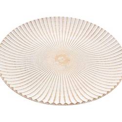 Holz Teller Gezeitenmuschel gold D40cm