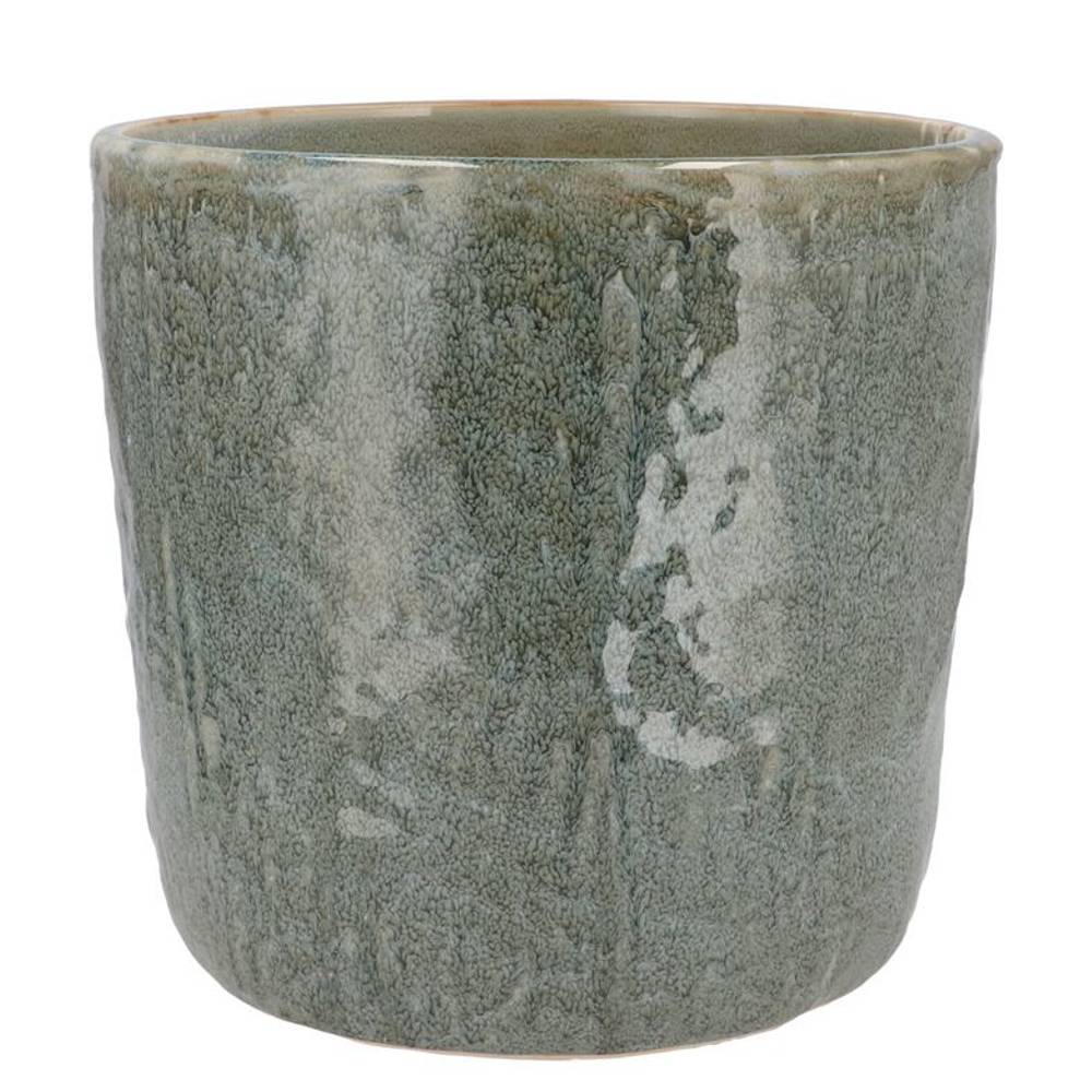 Keramik Übertopf Iron Stone blau D21cm H19cm