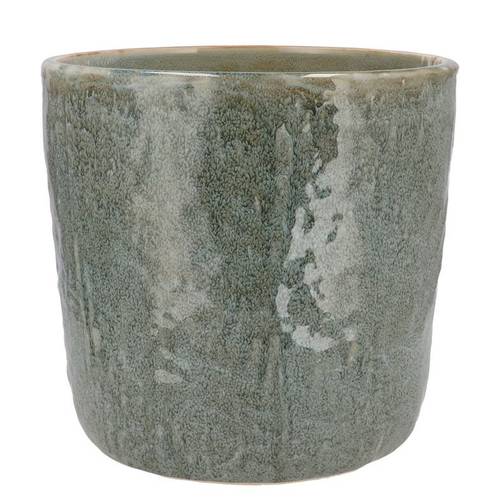 Keramik Übertopf Iron Stone blau D21cm H19cm