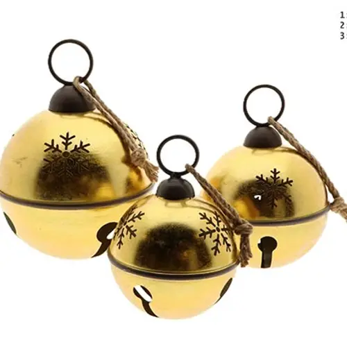Weihnachtskugel Schneeglocke gold S/3 D31cm H42cm