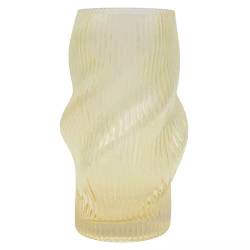 Glas Vase Wessel gelb D10.5cm H24.5cm