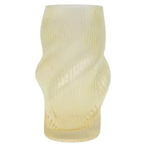 Glas Vase Wessel gelb D10.5cm H24.5cm