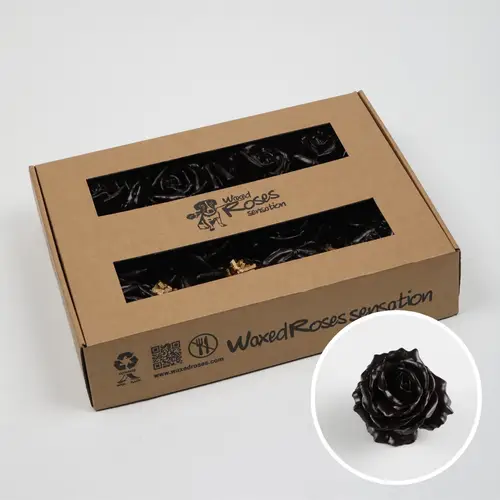 Seiden Wachs Rose dunkel braun