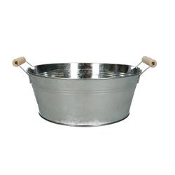 Zink Schale +henkel silber D25cm H10cm