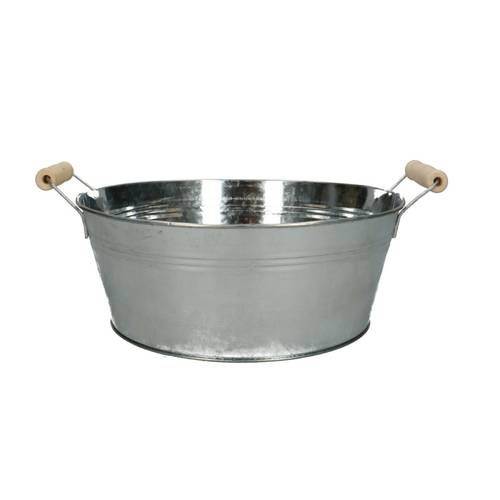Zink Schale +henkel silber D25cm H10cm