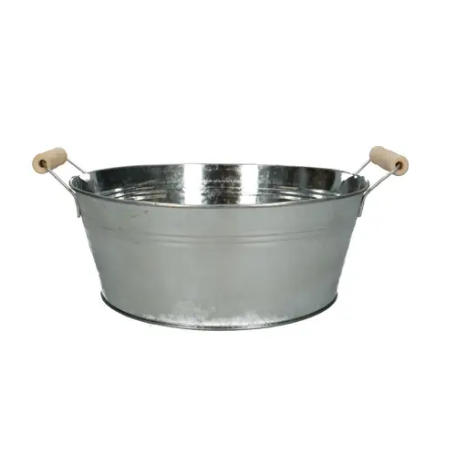 Zink Schale +henkel silber D25cm H10cm
