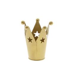 Teelichthalter Krone gold D07.5cm H11.5cm