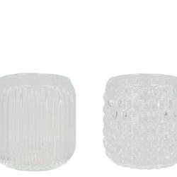 Glas Teelicht Roman klar D09cm H09cm