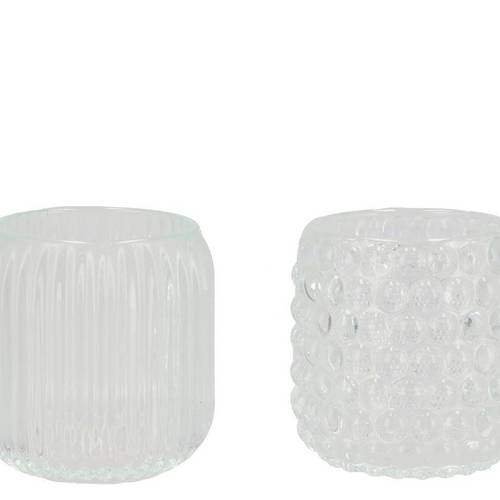 Glas Teelicht Roman klar D09cm H09cm