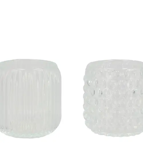 Glas Teelicht Roman klar D09cm H09cm