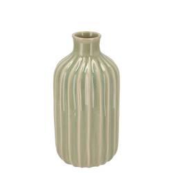 Keramik Vase Gia Stripes grün 13x13x20cm
