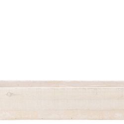 Holz Übertopf Rechteck weiss 37x09x08cm