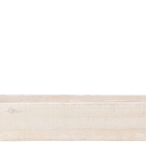 Holz Übertopf Rechteck weiss 37x09x08cm