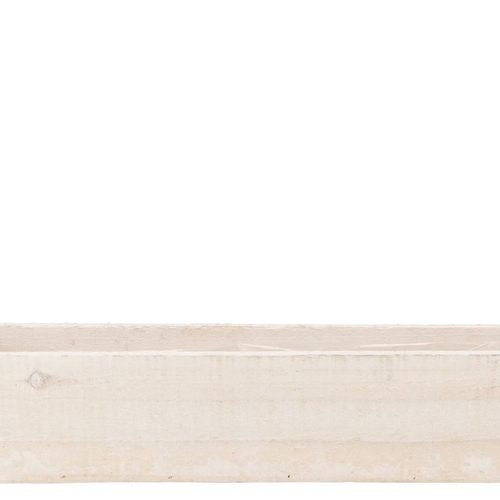 Holz Übertopf Rechteck weiss 37x09x08cm