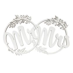 Hochzeit Deco Mr & Mrs Holz weiss 23cm x2