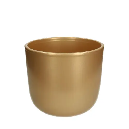 Keramik Übertopf Davina gold D18.5cm H15.5cm