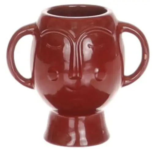 Keramik Vase Chimu bordeaux D17cm H16cm