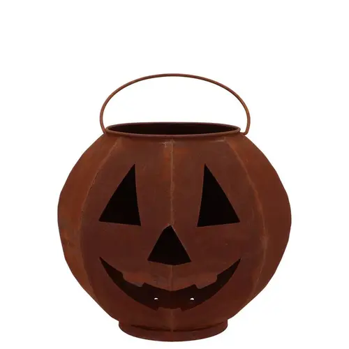 Deko Laterne Kürbis Rost D19cm H18cm