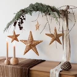 Hänger Stern Stroh braun D15cm 