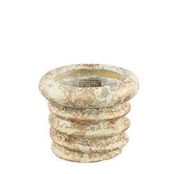 Keramik Übertopf Swirl creme D14cm H11cm