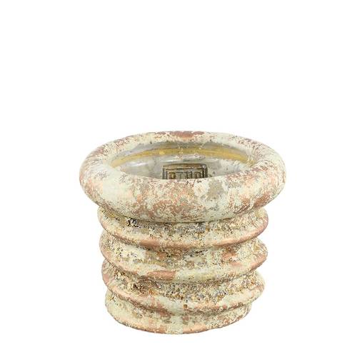 Keramik Übertopf Swirl creme D14cm H11cm