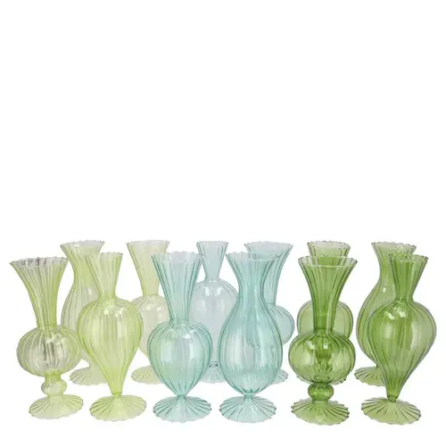 Glas Vase Sunny Fresh mix grün 08x08x16cm