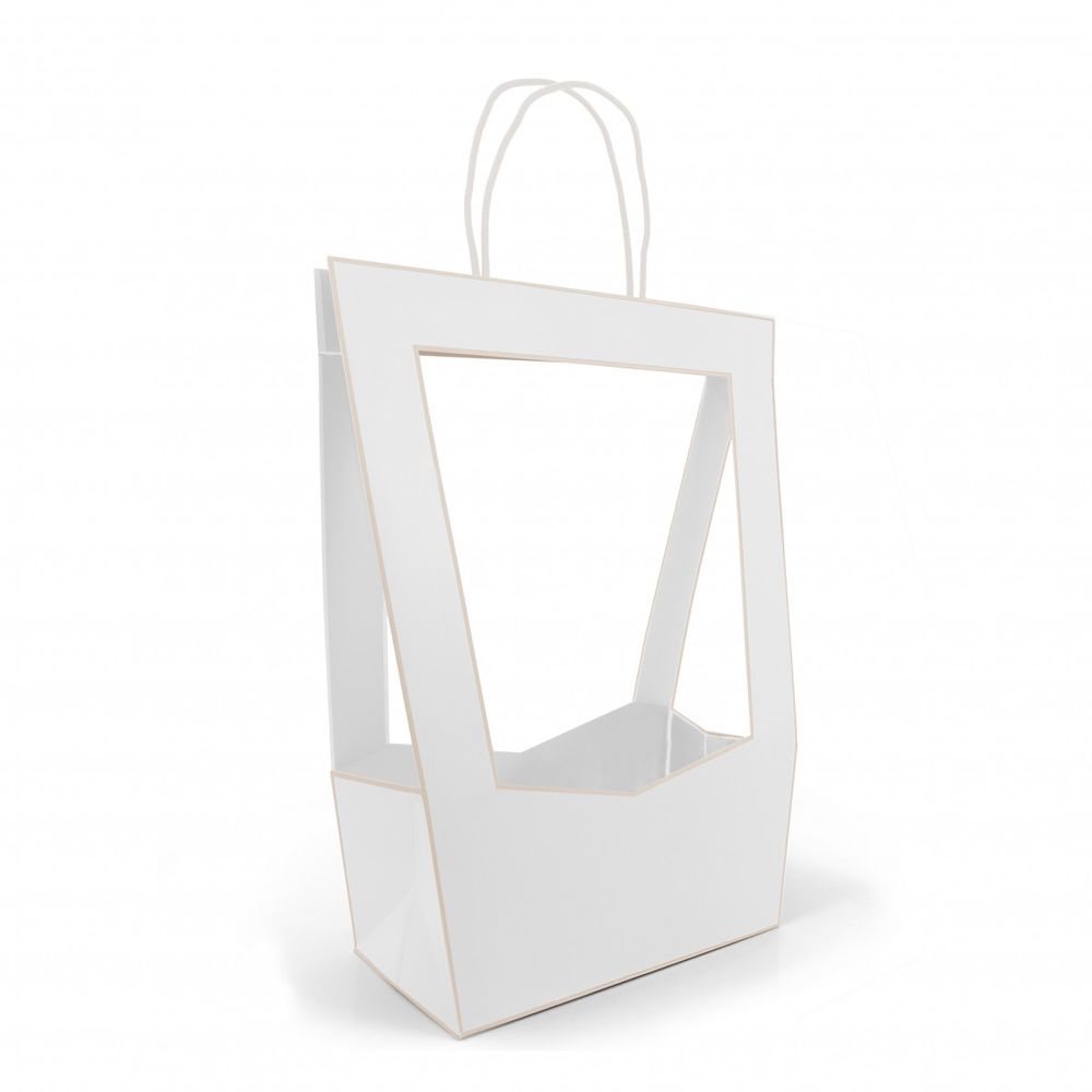 Tasche Medaillon weiss 23x14x38cm