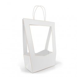 Tasche Medaillon weiss 23x14x38cm