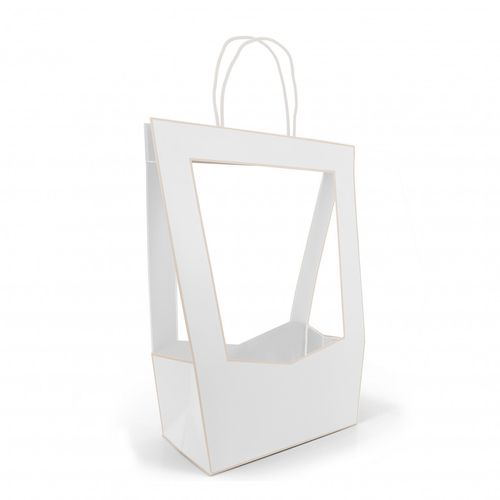 Tasche Medaillon weiss 23x14x38cm
