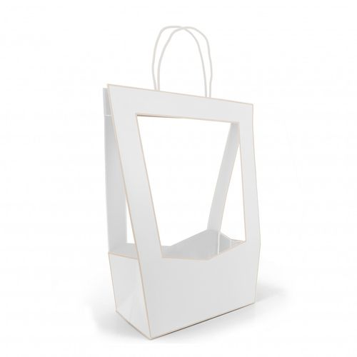 Tasche Medaillon weiss 23x14x38cm