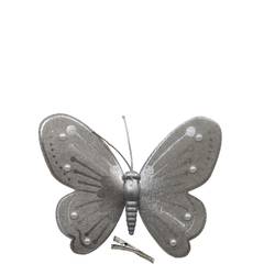 Schmetterling auf Clip silber D12cm H09.5cm