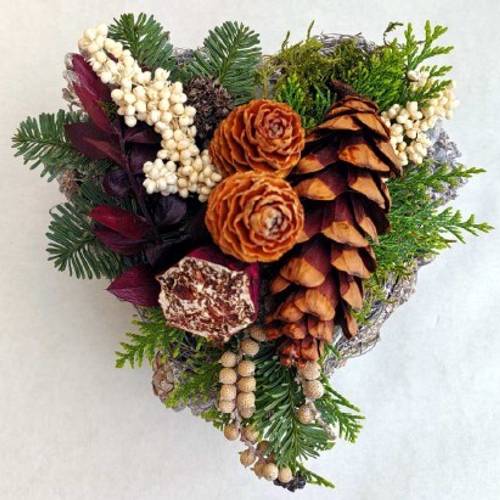 Herz Korb Natur 20x20cm