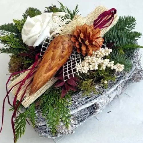 Herz Korb Natur 20x20cm