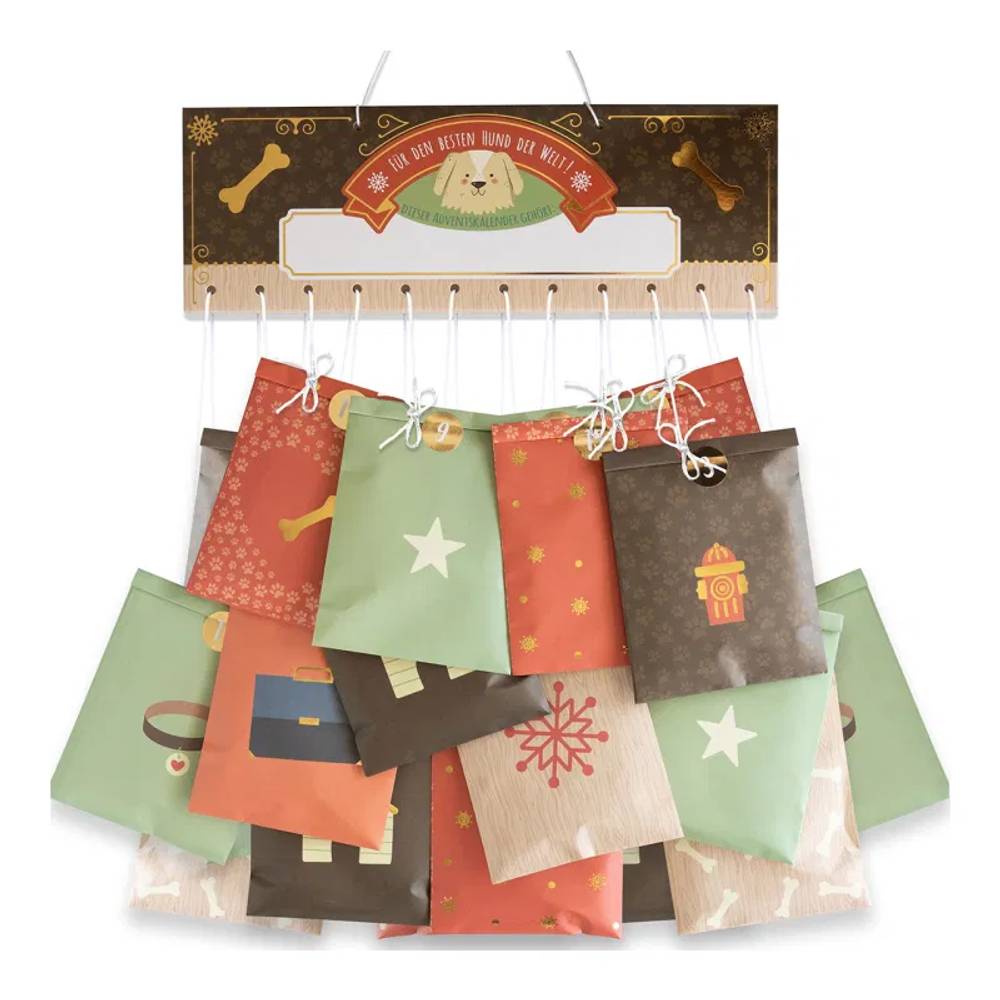 Adventskalender für Hunde 24 Tüten 32x11cm
