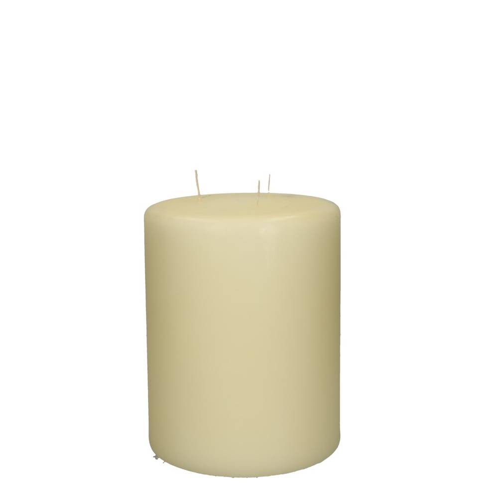 Stumpfkerze 3Docht creme D15cm H20cm
