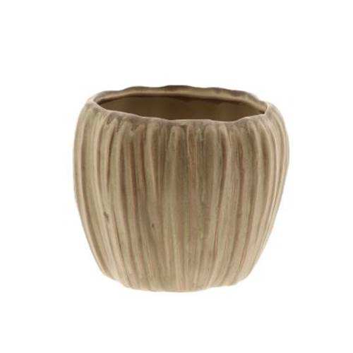 Keramik Übertopf Chalise braun D15cm H13cm