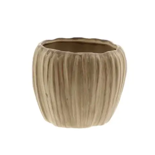 Keramik Übertopf Chalise braun D15cm H13cm
