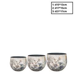 Metall Übertopf Moonlight weiss 3/Set D21cm H17cm