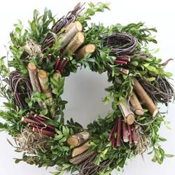 Kranz Cornus/Birke/Bux D25cm (N740)