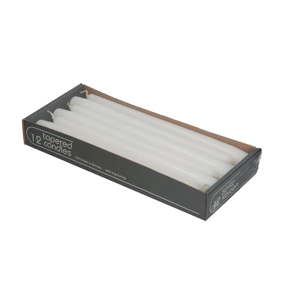 Spitzkerze weiss D02cm H25cm