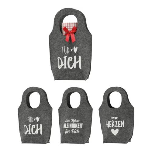 Geschenktasche Filz grau 27x38x10cm