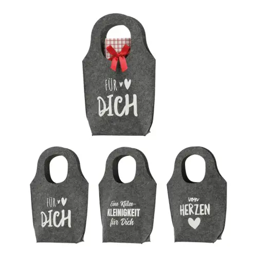 Geschenktasche Filz grau 27x38x10cm