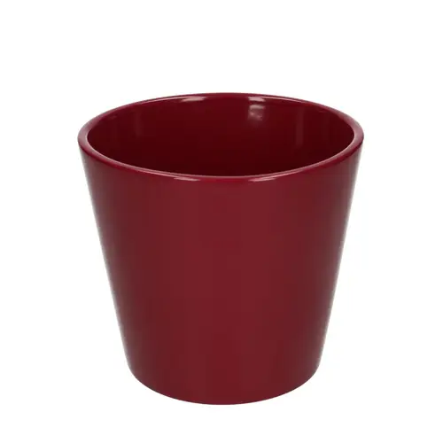 Keramik Orchidee Übertopf d.rot D13.5cm H12.5cm