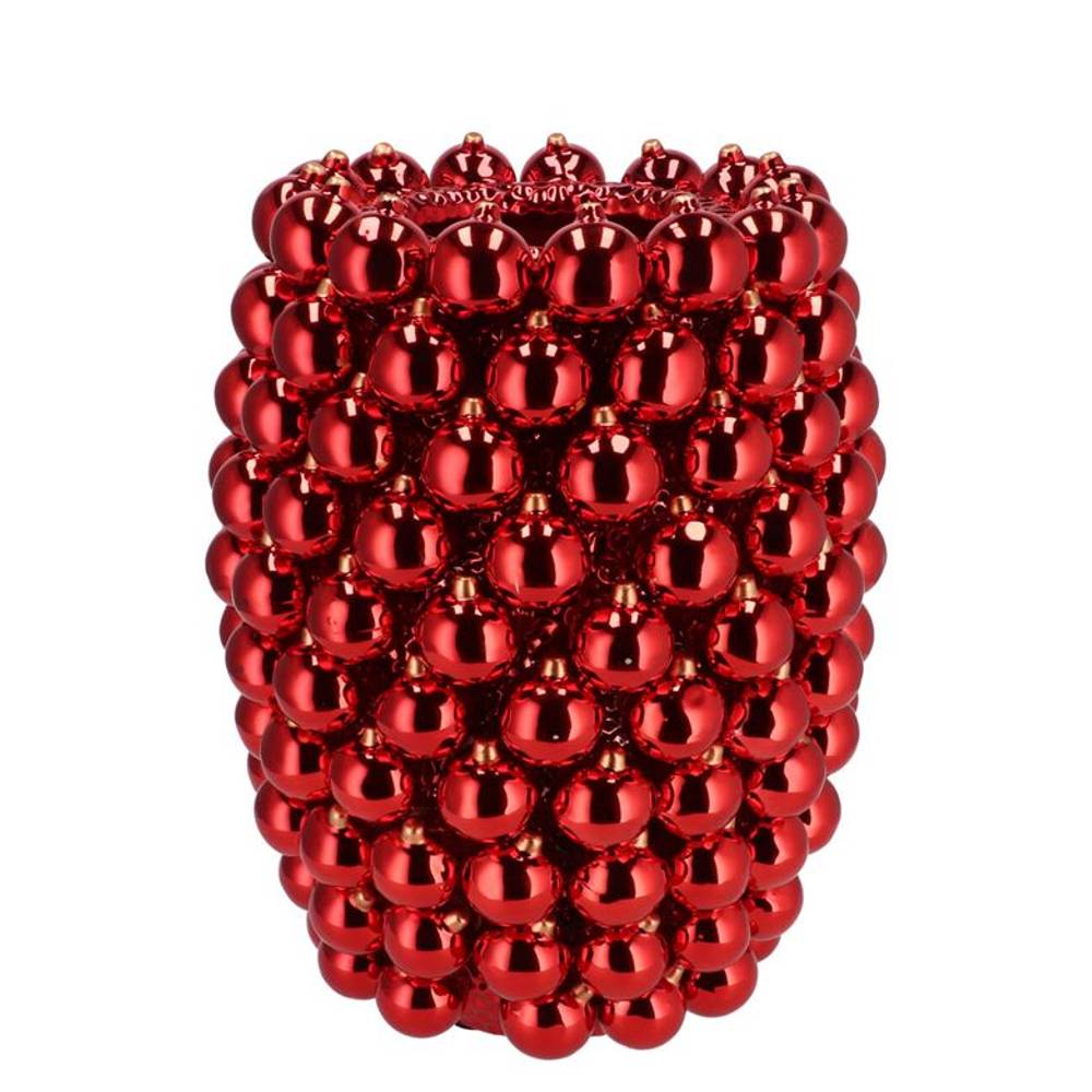Weihnachtskugel Vase rot 27x27x33cm