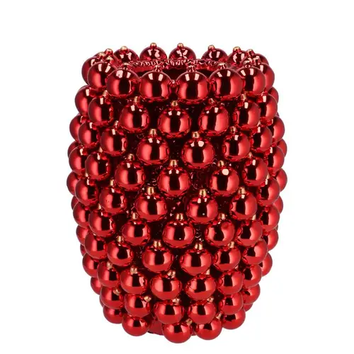 Weihnachtskugel Vase rot 27x27x33cm