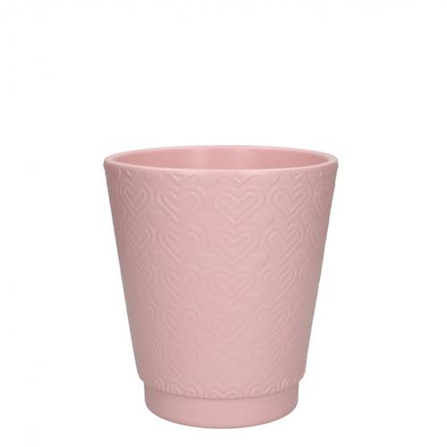 Keramik Orchidee Übertopf Herz rosa D13cm H14.5cm