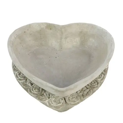 Beton Übertopf Herz grau 27X25x08cm