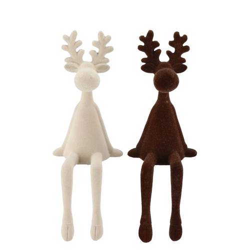 Hirsch Flock Funny mix braun/creme 10x09x26cm