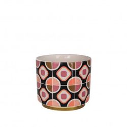 Keramik Topf Retro rosa D09.5cm H08.5cm