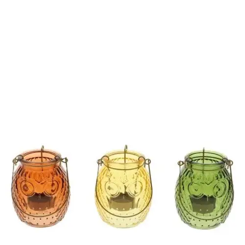 Teelichthalter Eule mix D12cm H10cm